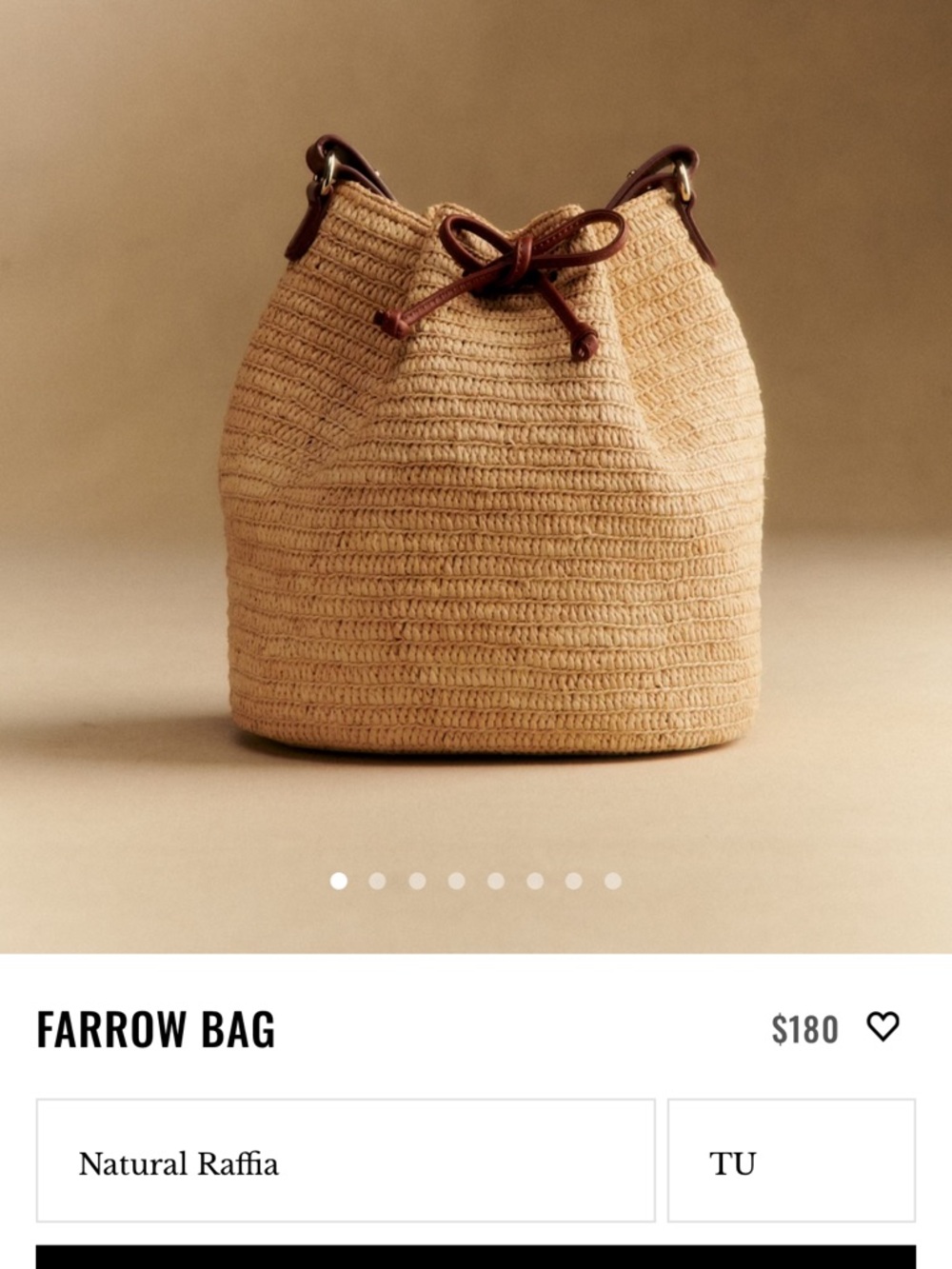 Sezane fArrow Natural Raffia Bucket Bag